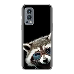 Силиконовый Чехол с Енотами на OnePlus Nord 2 (Стильный Енот)
