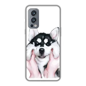 Бампер для OnePlus Nord 2 с картинкой "Песики" (Собака Хаски)