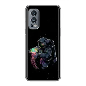 Силиконовый Чехол с принтом "Космонавты" на OnePlus Nord 2 (В руках земля)