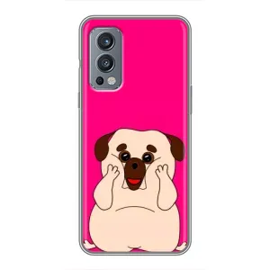 Чехол (ТПУ) Милые собачки для OnePlus Nord 2 (Веселый Мопсик)