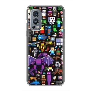 Чехол майнкрафт для OnePlus Nord 2 (Все персонажи)