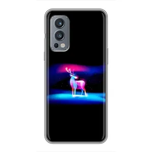 Силиконовый бампер с картинкой животных для OnePlus Nord 2 (Яркий олень)