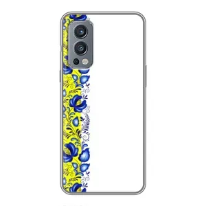 Силиконовый Чехол на OnePlus Nord 2 с картинкой Вышиванки (Желто-синяя вышиванка)