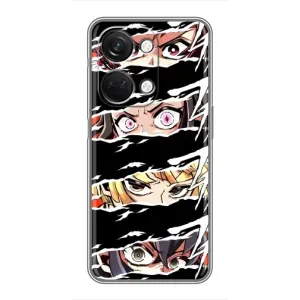 Силиконовые чехлы с глазами Anime для ВанПлас Норд 3 5g (Глаза на чорном)