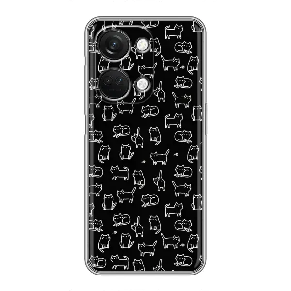 Чехол с рисунком «Котики на черном» для OnePlus Nord 3 5G Чехол с рисунком «Котики на черном» для OnePlus Nord 3 5G