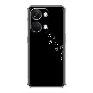 Чехол с картинками на черном фоне для OnePlus Nord 3 5G (Ноты)