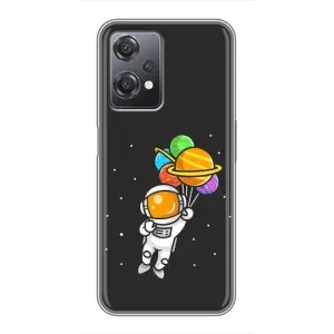 Силиконовый Чехол с принтом "Космонавты" на OnePlus Nord CE 2 (5G) (IV2201) (Космонавт с шариками)