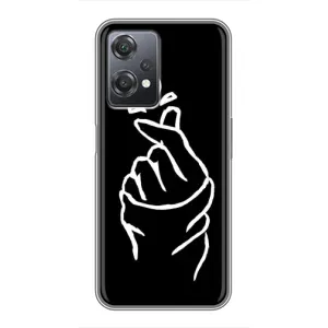 Чехлы (Знак сердечка) на OnePlus Nord CE 2 (5G) (IV2201) (Сердце на черном)