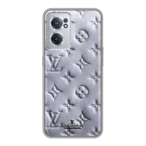 Текстурный Чехол Louis Vuitton для ВанПлас Норд СЕ 2 Лайт 5G (Белый ЛВ)
