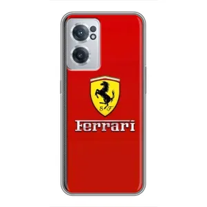 Силиконовый бампер с картинкой машины на OnePlus Nord CE 2 Lite 5G (Ferrari Logo)