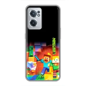 Чехлы для OnePlus Nord CE 2 Lite 5G (Персонажи Майн Крафт) (Герой Майнкрафт)