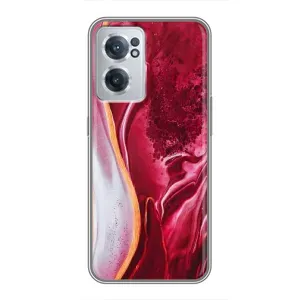 Чохли з тематикою "Мрамор" на ВанПлас Норд СЕ 2 Лайт 5G (Червоний мрамор)