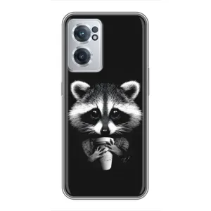 Силиконовый Чехол с Енотами на OnePlus Nord CE 2 Lite 5G (С кофем)
