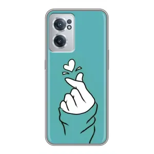 Чехлы (Знак сердечка) на OnePlus Nord CE 2 Lite 5G (Сердечко на бирюзовом)