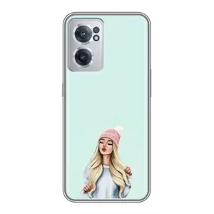 Силиконовый Чехол на OnePlus Nord CE 2 Lite 5G с картинкой Стильных Девушек (В шапке)