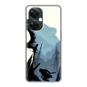 Силиконовый бампер с картинкой животных для OnePlus Nord CE 3 Lite (Медведь и лес)