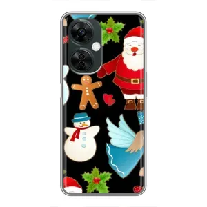 Чехол с зимним принтом для ВанПлас Норд СЕ 3 Лайт (Новогодний дизайн)