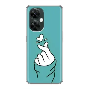 Чехлы (Знак сердечка) на OnePlus Nord CE 3 Lite (Сердечко на бирюзовом)