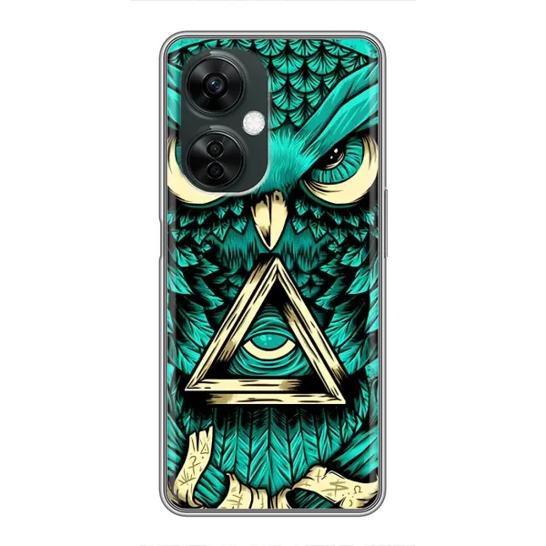 Чехол с рисунком «Зеленая сова» для OnePlus Nord CE 3 Lite