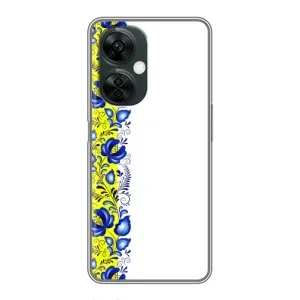 Силиконовый Чехол на OnePlus Nord CE 3 Lite с картинкой Вышиванки (Желто-синяя вышиванка)