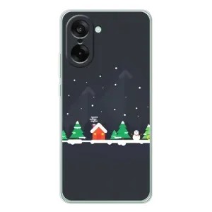 Силиконовый бампер на рождество для OnePlus Nord CE 5 (Город зимний)