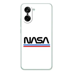 Силиконовый бампер с принтом "Наса" на OnePlus Nord CE 5 (NASA на белом фоне)