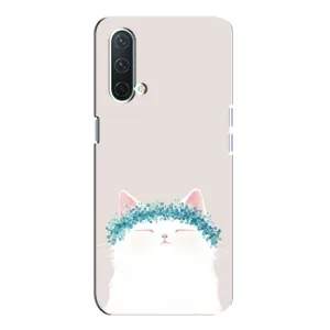 Чехол на тематику: Коты для OnePlus Nord CE 5G (Белый котик)