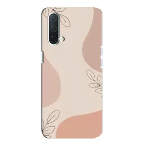 Чехол цветочный дизайн для OnePlus Nord CE 5G (Коричневый фон)