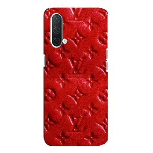 Текстурный Чехол Louis Vuitton для ВанПлас Норд СЕ 5G (Красный ЛВ)