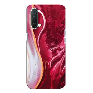 Чехлы с тематикой "Мрамор" на ВанПлас Норд СЕ 5G (Красный мрамор)