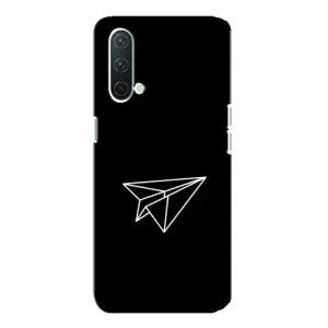 Чехол с картинками на черном фоне для OnePlus Nord CE 5G (Самолетик)