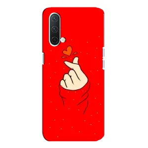 Чехлы (Знак сердечка) на OnePlus Nord CE 5G (Сердце на красном)