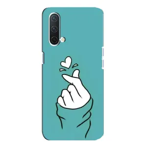 Чехлы (Знак сердечка) на OnePlus Nord CE 5G (Сердечко на бирюзовом)