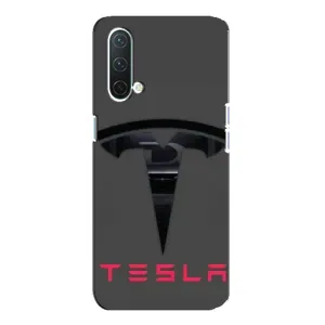 Силіконовий бампер з картинкою машини на OnePlus Nord CE 5G (Logo TESLA)