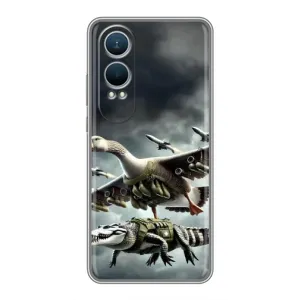 Чехол с мемами тралалело тралала для OnePlus Nord CE4 Lite (Гусини и крокодило)