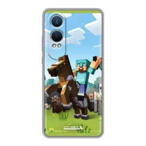 Чехлы для OnePlus Nord CE4 Lite (Персонажи Майн Крафт) (На коне)