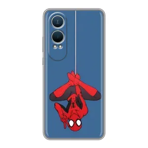 Чехол Супергерой Человека Паука на OnePlus Nord CE4 Lite (На паутине)