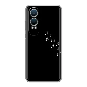 Чехол с картинками на черном фоне для OnePlus Nord CE4 Lite (Ноты)