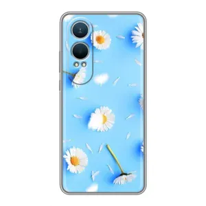 Чохол з Квітами для OnePlus Nord CE4 Lite (ромашки на блакитному)