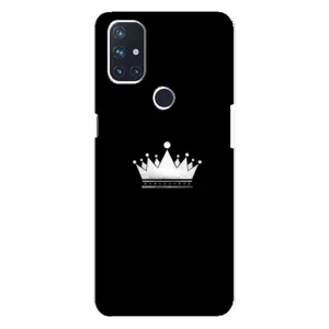 Чехол (Корона на чёрном фоне) для ВанПлас Норд Н10 (5G) (Белая корона)
