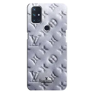 Текстурный Чехол Louis Vuitton для ВанПлас Норд Н10 (5G) (Белый ЛВ)