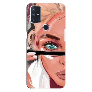 Силиконовый Чехол на OnePlus Nord N10 5G с картинкой Стильных Девушек (Девушка и ресницы)