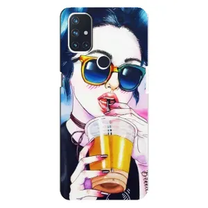 Чехол с картинкой Модные Девчонки OnePlus Nord N10 5G (Девушка с коктейлем)