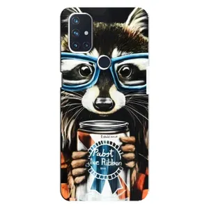 Силиконовый Чехол с Енотами на OnePlus Nord N10 5G (Енот в очках)