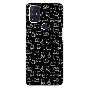 Чехол на тематику: Коты для OnePlus Nord N10 5G (Котики на черном)