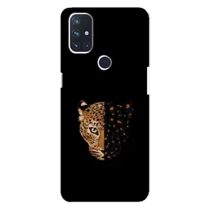 Чехол с леопардовым принтом на OnePlus Nord N10 5G (Леопард на черном)