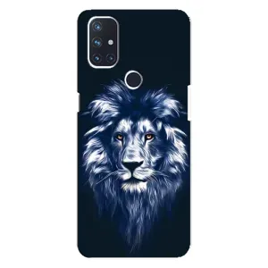 Чехол с картинкой на OnePlus Nord N10 5G (Лев - синий)