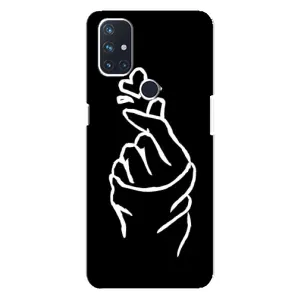 Чехлы (Знак сердечка) на OnePlus Nord N10 5G (Сердце на черном)