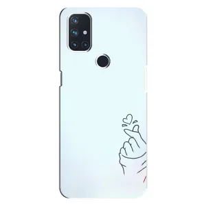 Чехлы (Знак сердечка) на OnePlus Nord N10 5G (Сердце на голубом)