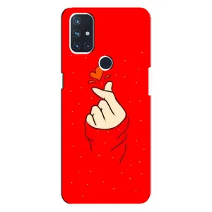 Чехлы (Знак сердечка) на OnePlus Nord N10 5G (Сердце на красном)